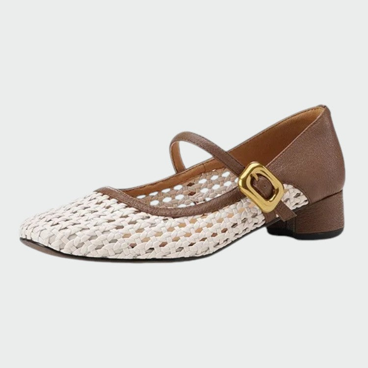 Olivia - Woven Buckle Mary Jane Shoes