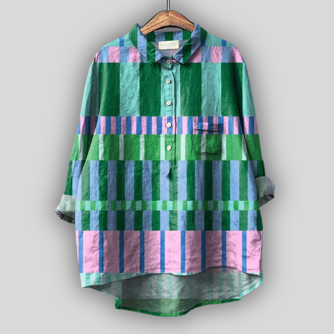 Summer Linen Shirt “Summer Mosaic”