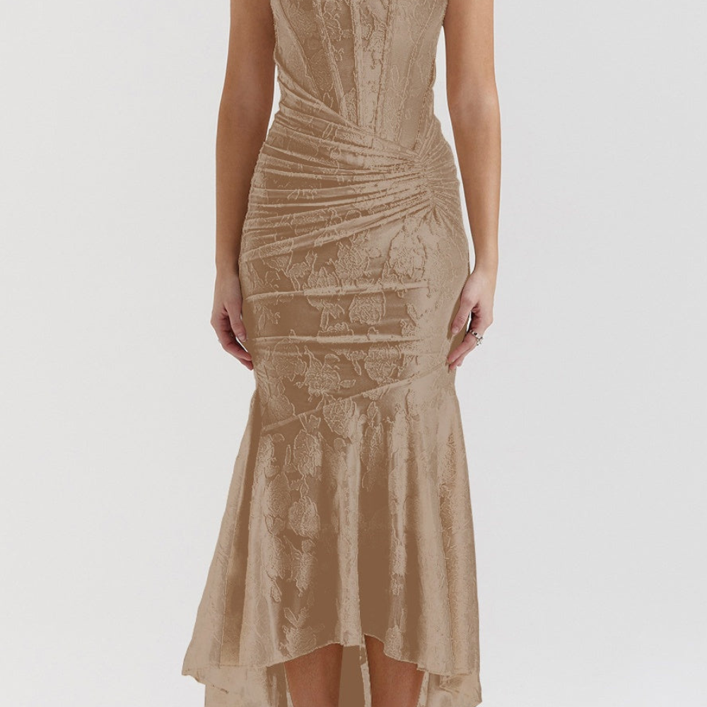 Isabella | Delicate Embroidered Evening Midi Dress