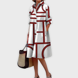 Elodie | Midi Dress with Geometric Pattern