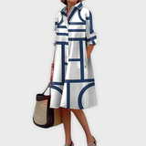Elodie | Midi Dress with Geometric Pattern
