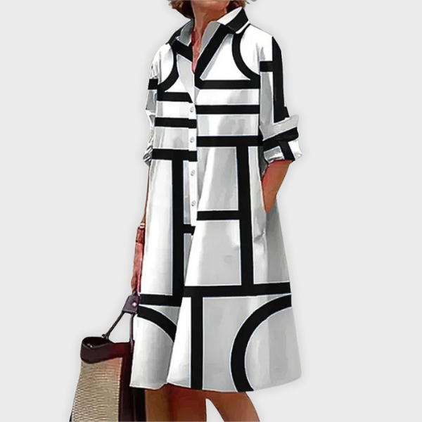 Elodie | Midi Dress with Geometric Pattern