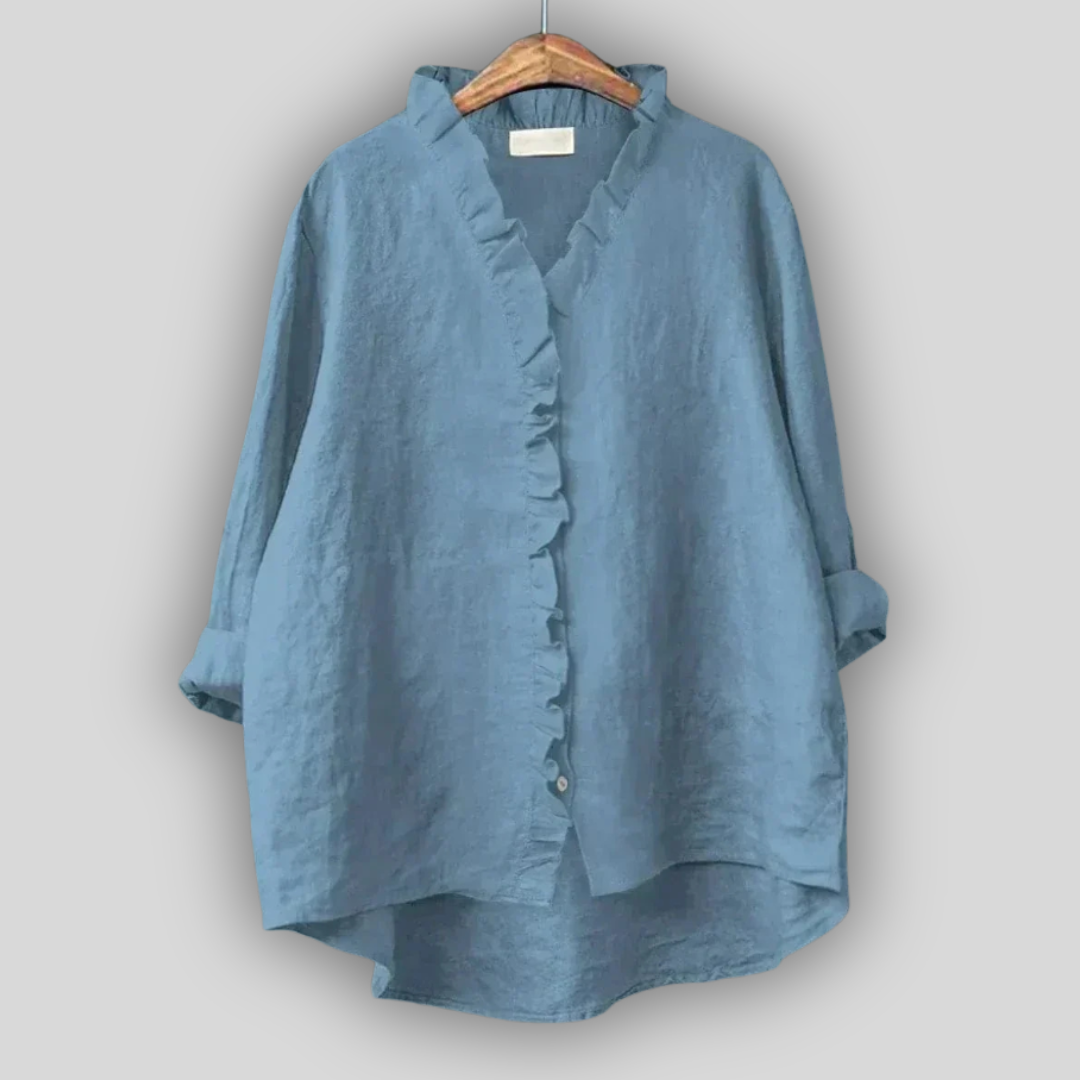 Linen Blouse Earthy Finesse