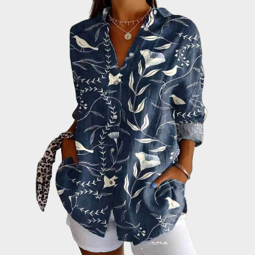 Stylish blouse with floral pattern
