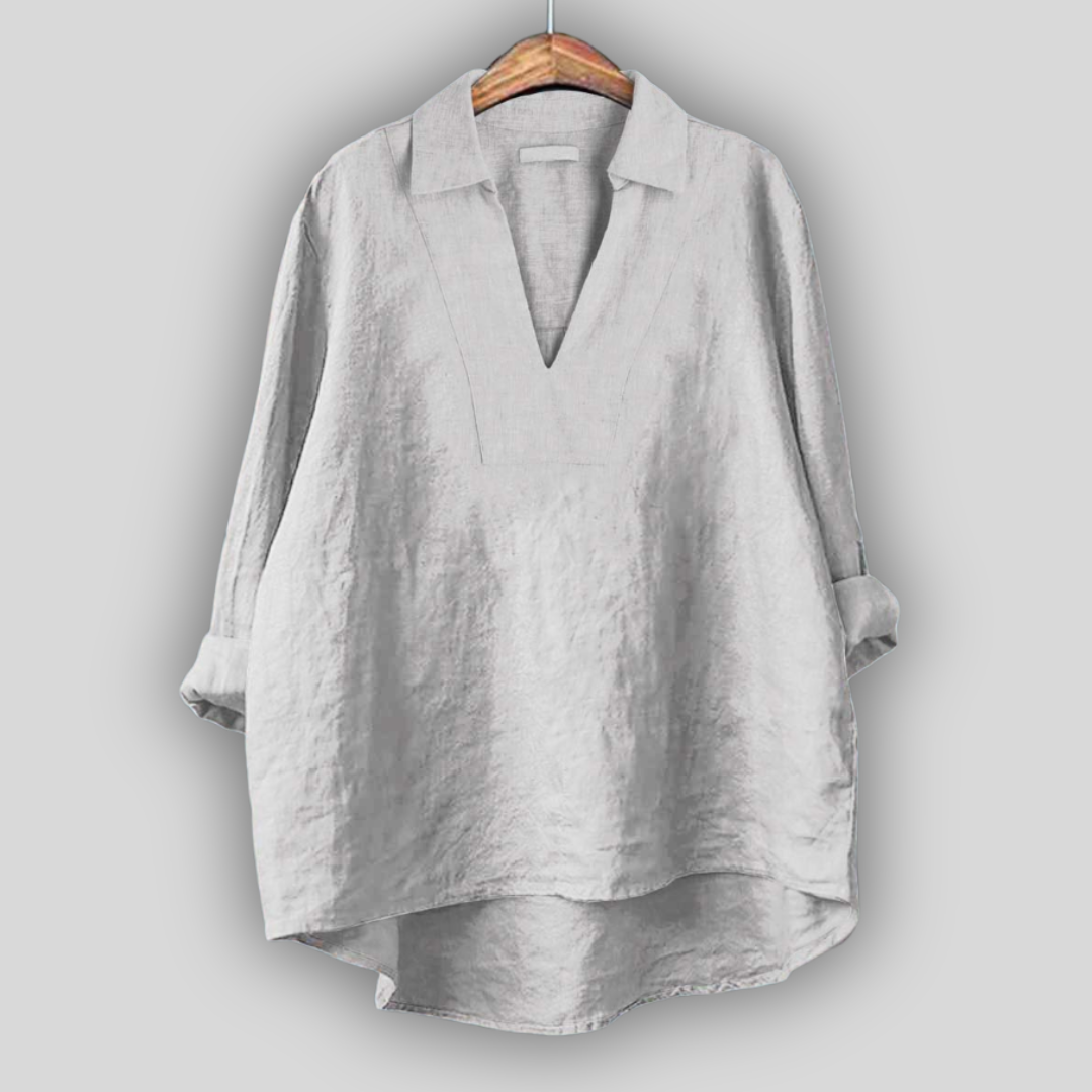 Linen Silver Finesse Blouse