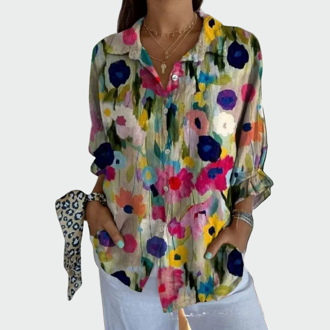 Stylish blouse with floral pattern