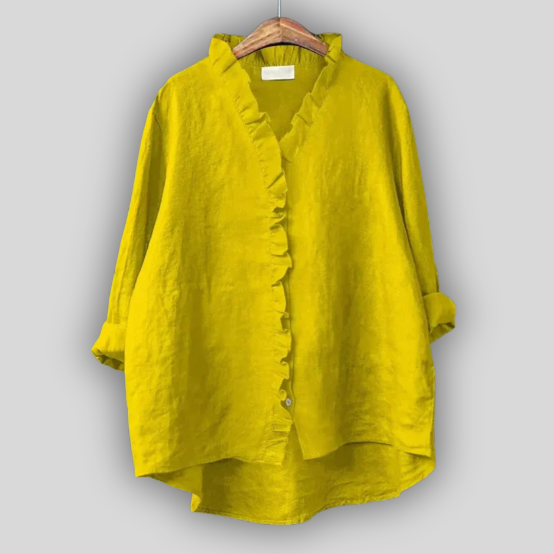 Linen Blouse Earthy Finesse