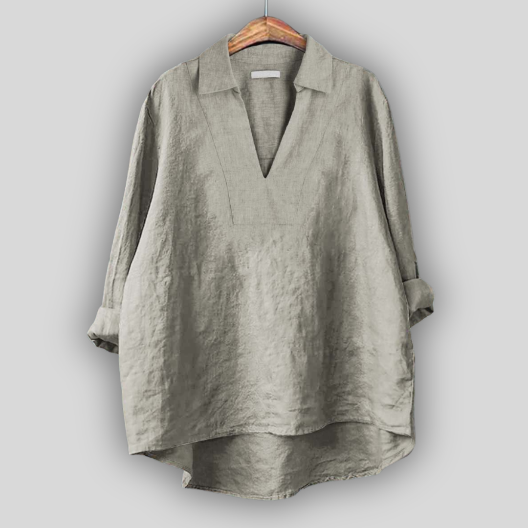 Linen Silver Finesse Blouse