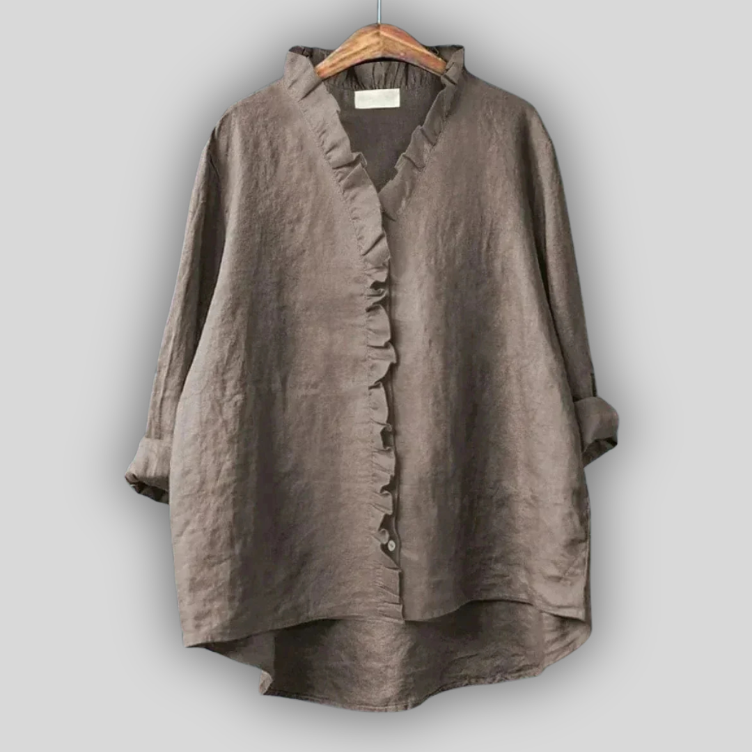 Linen Blouse Earthy Finesse