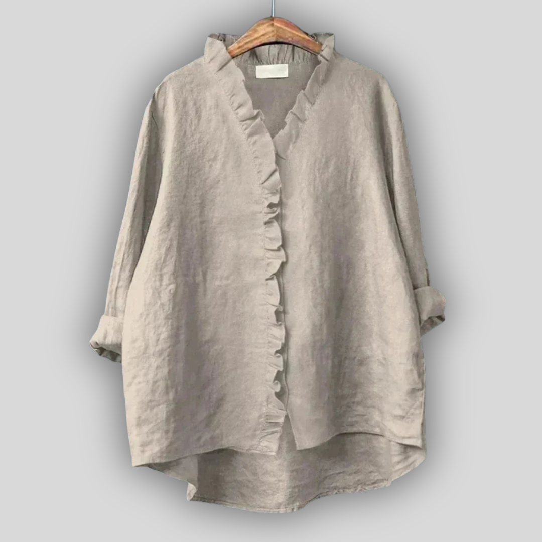 Linen Blouse Earthy Finesse