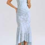 Isabella | Delicate Embroidered Evening Midi Dress