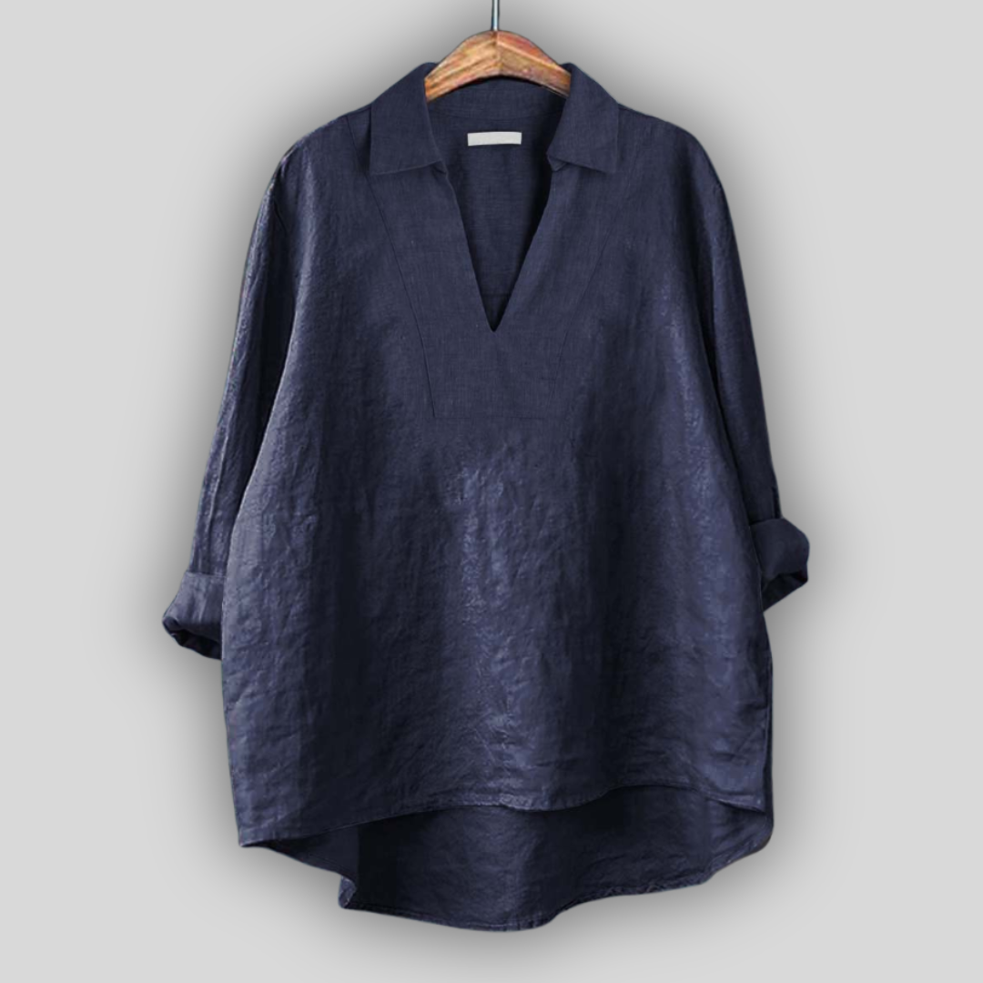 Linen Silver Finesse Blouse