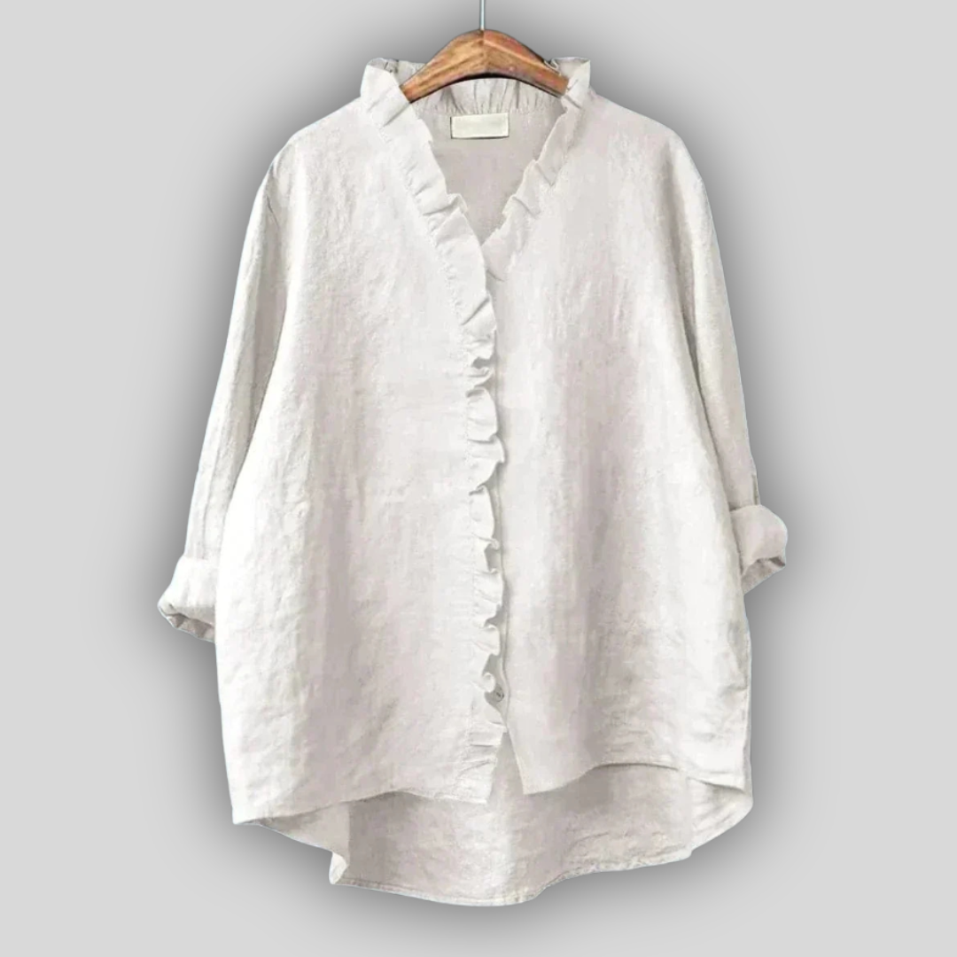 Linen Blouse Earthy Finesse