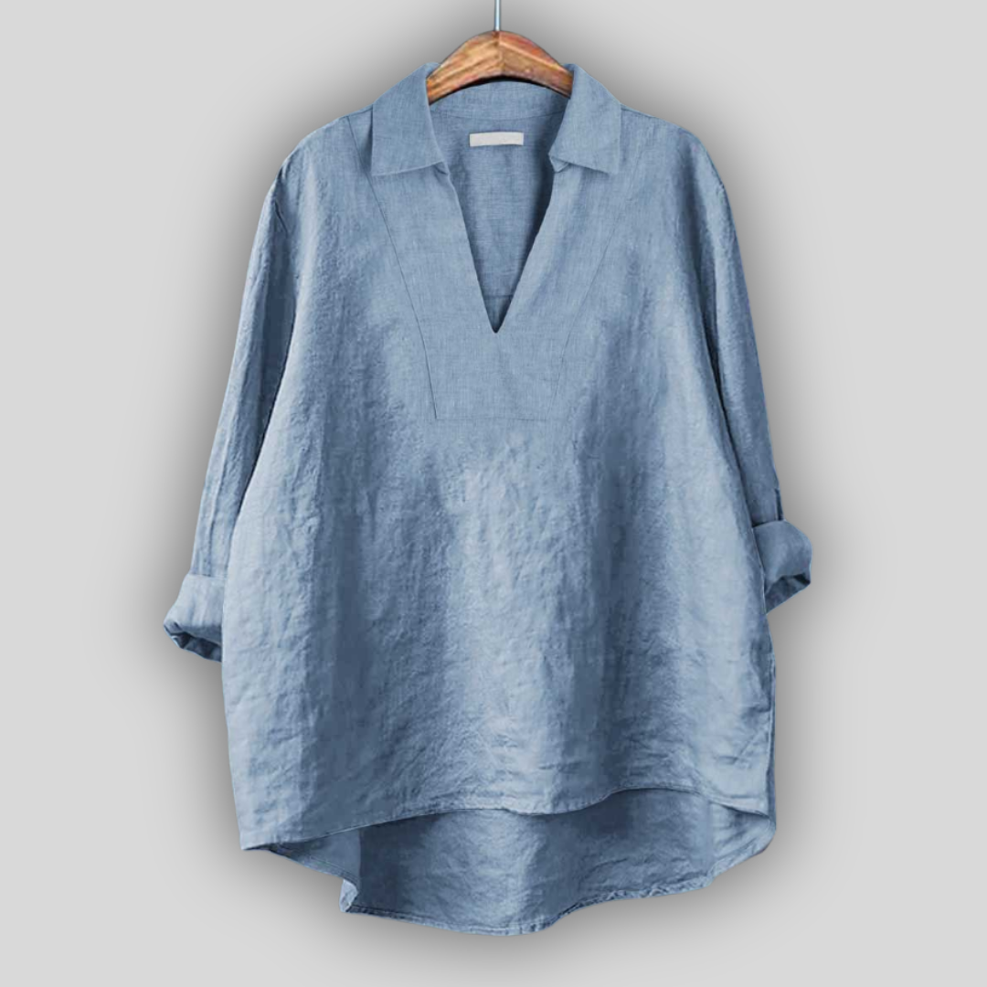 Linen Silver Finesse Blouse