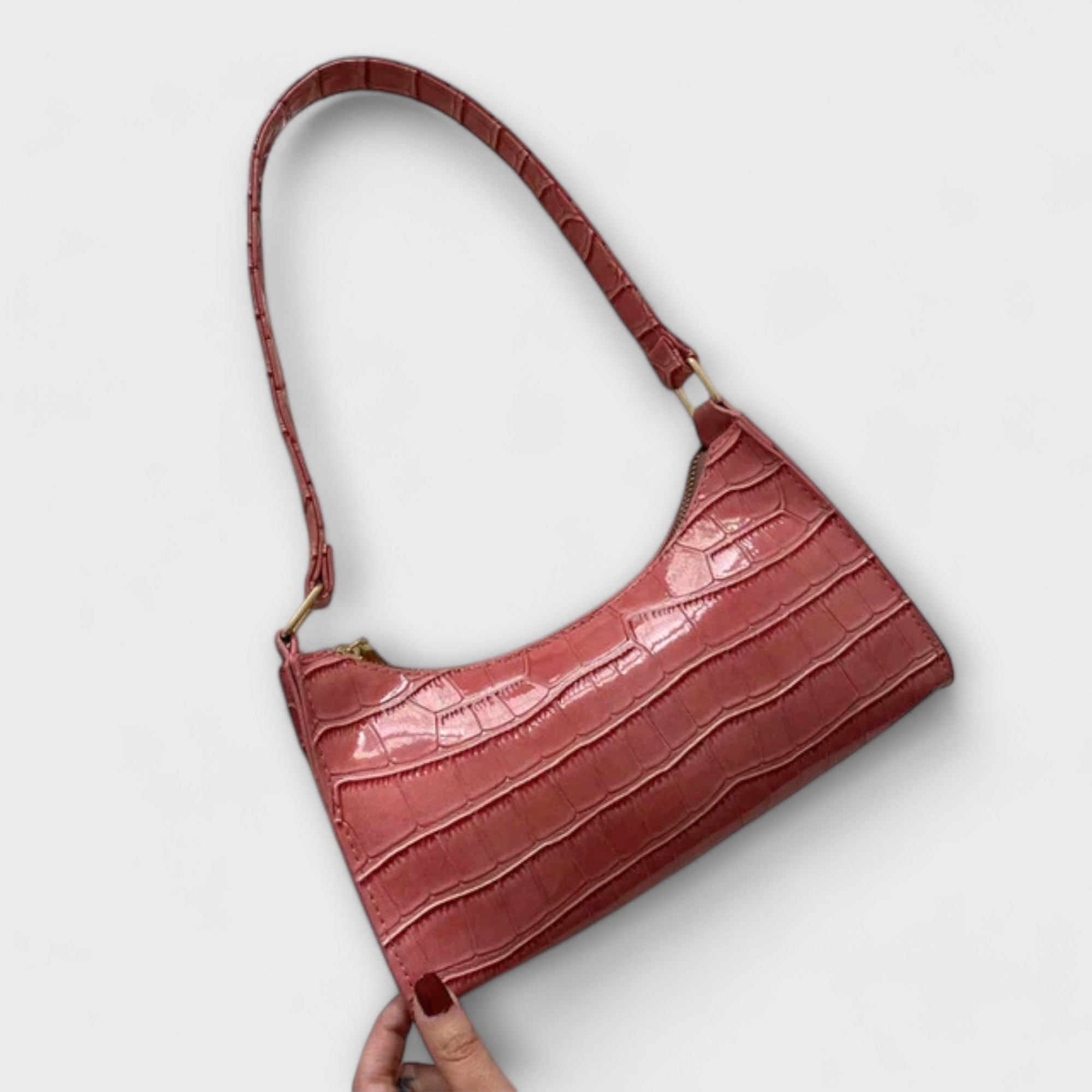 Gloss Rose - Shiny Leather Bag