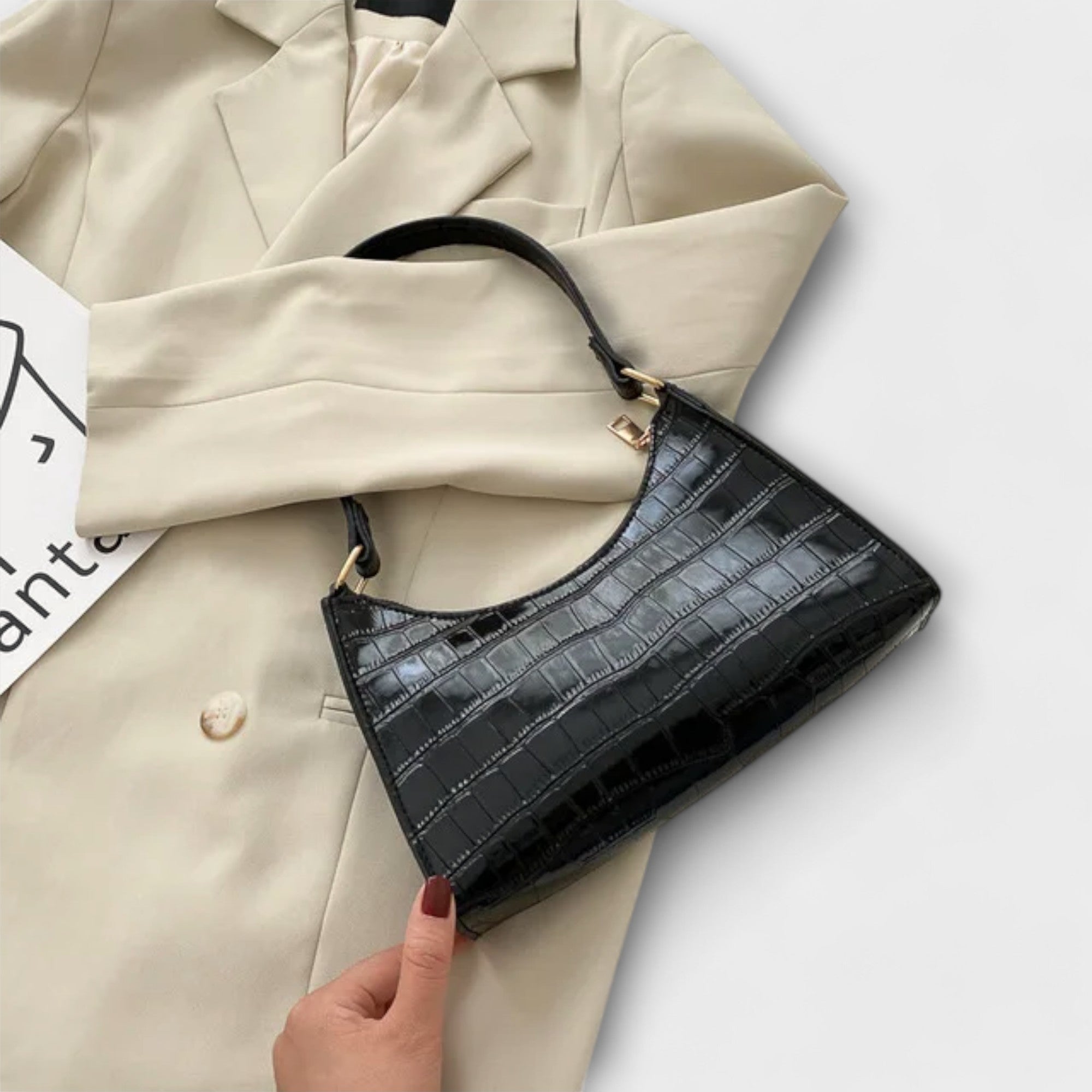 Gloss Rose - Shiny Leather Bag