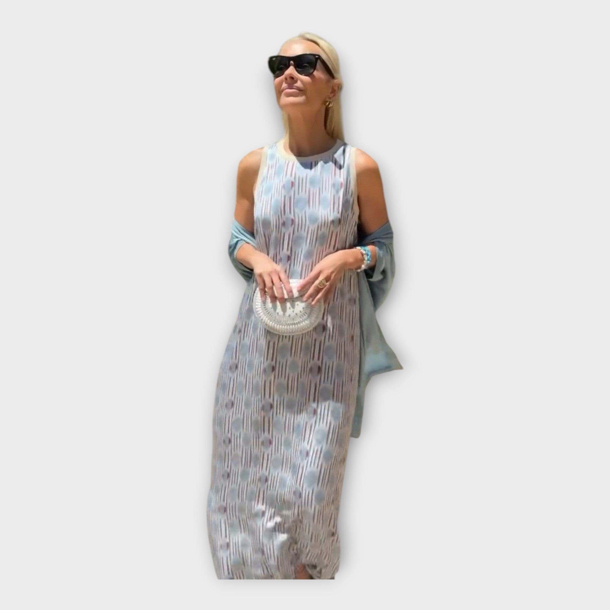 Ainsley | Geometric Patterned Maxi Dress Silhouette