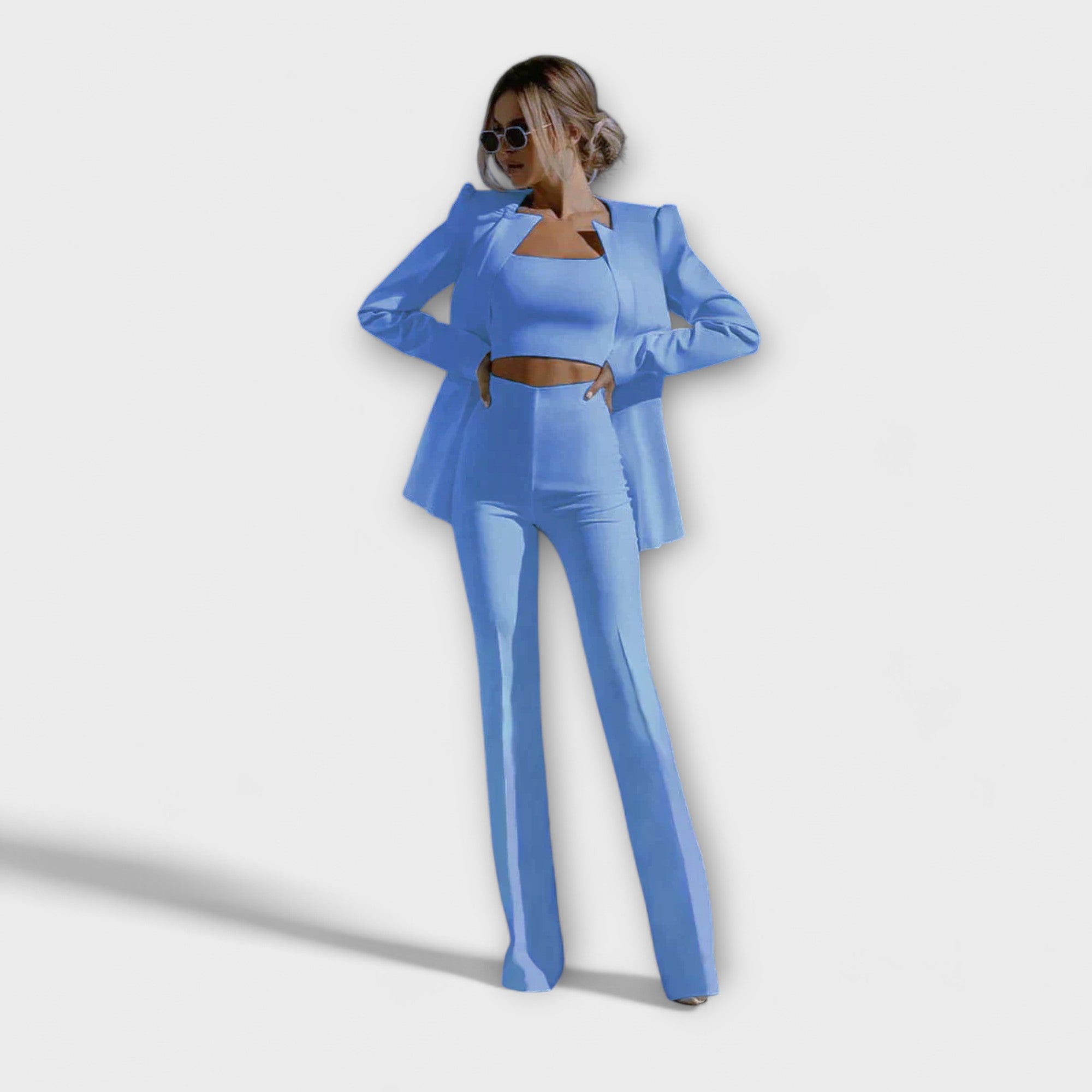 Jasmila – Elegant 3-Piece Set (Blazer, Top, Trousers)