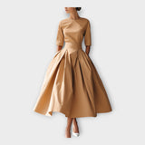 Catherine | Refined Minimalist Midi Dress Silhouette