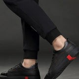 Francisco - Leather Trainers with Black Grid