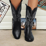 Evie | PU Leather Cowboy Boots with Comfortable Lining