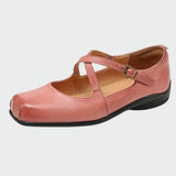 Olivia - Square-Toe Cross-Strap Mary Jane Shoes