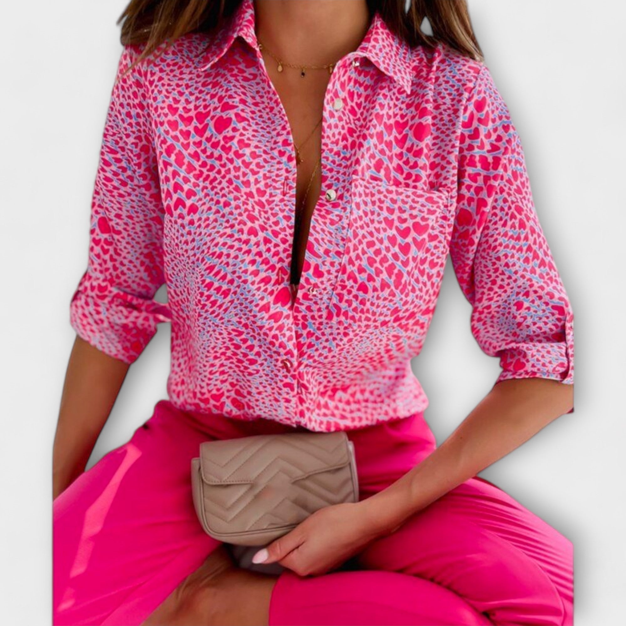 Ljubomira – Sophisticated Geometric Blouse